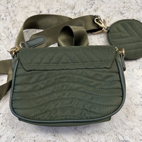Olive Green handbag with pouch by Urban expressions can be made a bum bag - Picture 4 of 8